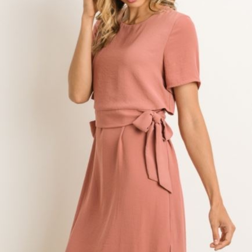 Front Tie Midi Dress - Picture 2 of 6